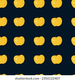 A set of apples seamless patterns 1000 by 1000 pixels with fruits. Vector graphics.