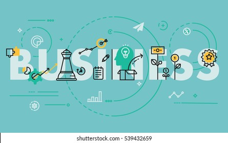 Set of application development, flat style, thin line art design. Business background.Vector icons and elements. 