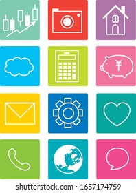 Set of applications on white background