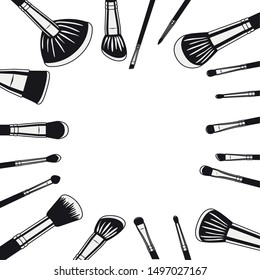 set of applicators make up brushes accessories frame