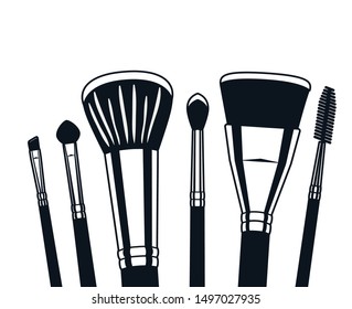 set of applicators make up brushes accessories