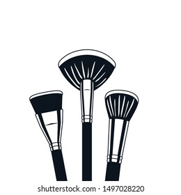 set of applicators make up brushes accessories