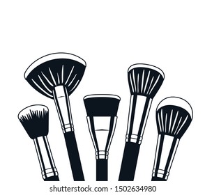 set of applicators make up brushes accessories