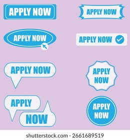 Set Of APPLY NOW Lebel Vector 