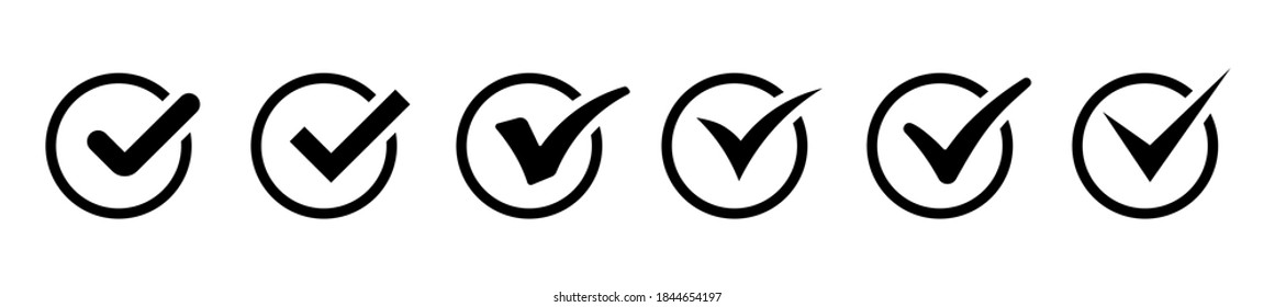 Set of approval check mark icons collection vector illustration