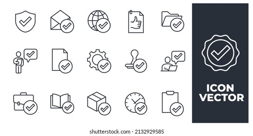 set of Approve elements symbol template for graphic and web design collection logo vector illustration