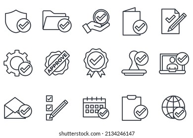 set of approve elements symbol template for graphic and web design collection logo vector illustration