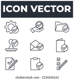 set of approve elements symbol template for graphic and web design collection logo vector illustration