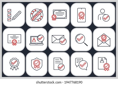 Set of Approve icon. Approve pack symbol template for graphic and web design collection logo vector illustration