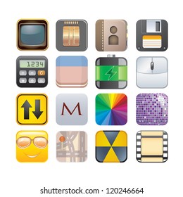 set of apps icons