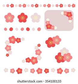 Set Of Apricot Flower, Vector Eps10