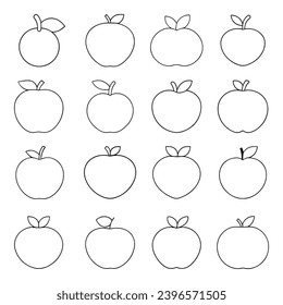 Set of apricot icon. Pictogram vector design.