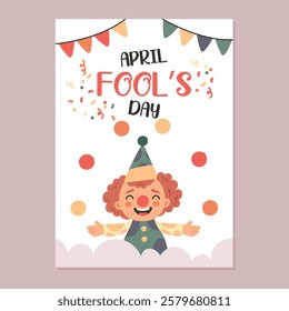 Set of April Fool's Day background. Vector illustration. Poster, Promotion, Sale, Flyer.