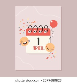 Set of April Fool's Day background. Vector illustration. Poster, Promotion, Sale, Flyer.