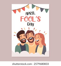 Set of April Fool's Day background. Vector illustration. Poster, Promotion, Sale, Flyer.