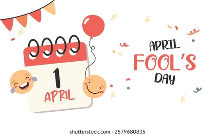 Set of April Fool's Day background. Vector illustration. Poster, Promotion, Sale, Flyer.