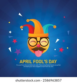 Set of April fool's day flyer template. april fool's day creative banner, poster, social media post, postcard, background, backdrop, template, greetings card, web banner, card design etc.