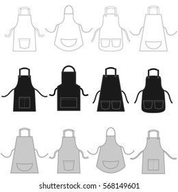 set of aprons isolated on white