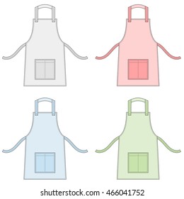 set of aprons with outsets and pocket