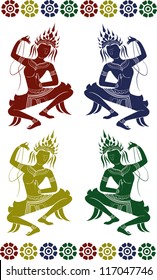 Set Apsara Dance Stock Vector (Royalty Free) 117047746 | Shutterstock