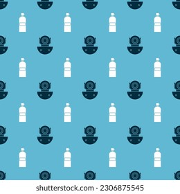 Set Aqualung and Aqualung on seamless pattern. Vector