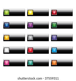 Set of aqua/metal style web buttons - vector file