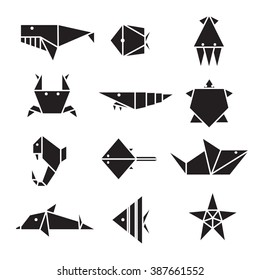Set of aquatic animals , Sea animals icon