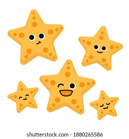 set of Aquatic character set with  starfish