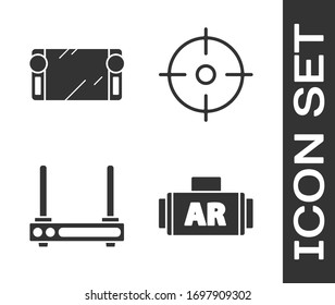 Set Ar, augmented reality, Portable video game console, Router and wi-fi signal and Target sport icon. Vector