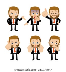 Set of arab businessman characters in different poses