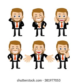 Set of arab businessman characters in different poses