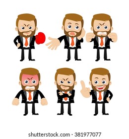 Set of arab businessman characters in different poses