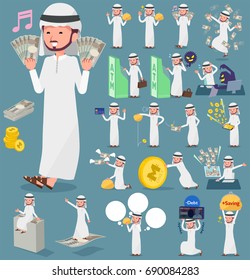 A set arab men with concerning money and economy.
There are also actions on success and failure.
It's vector art so it's easy to edit.