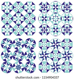 Set of arabesque seamless patterns, floor pattern, mandala, vector pattern background
