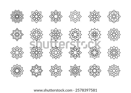 Set of Arabian Mandala Vector Illustrations