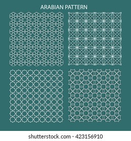 set Arabian traditional pattern. Abstract seamless traditional geometric arabian patterns for your design