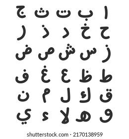 set of arabic alphabet vector