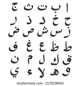 set of arabic alphabet vector
