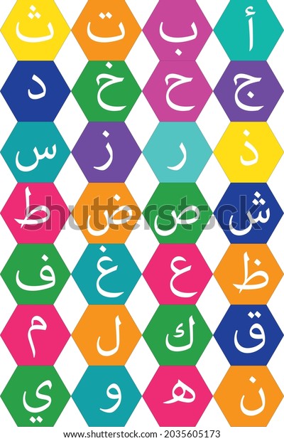 Set Arabic Alphabets Vector Image Learn Stock Vector Royalty Free Shutterstock