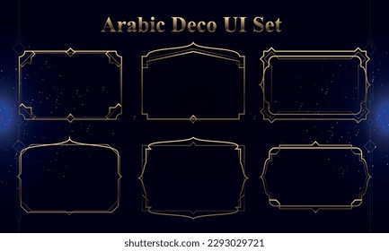 Set von arabischen Deco Modern User Interface Elements. Fantasy magic HUD. Gut für Spiel-UI. Vektorgrafik EPS10