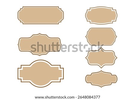 Set of Arabic golden frame with copy space for greeting. islamic Shape.