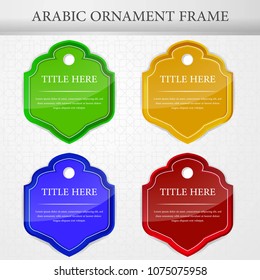 set of arabic ornament frame islamic background design vector eps 10