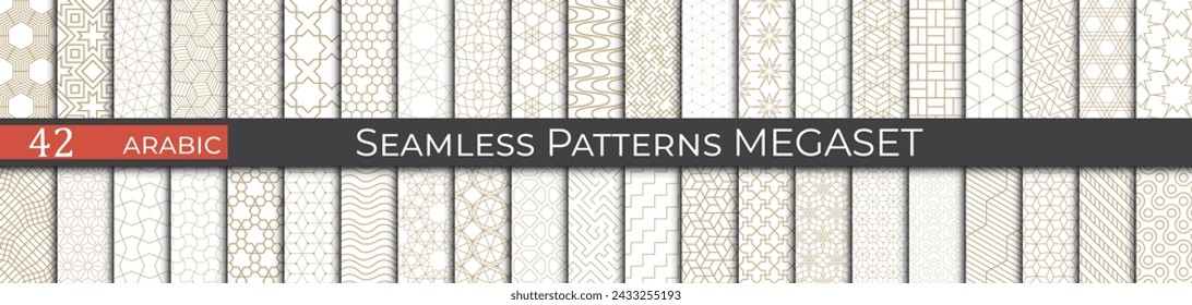 Set of arabic patterns. Simple arabic deco collection. Ramadan geometric patterns.