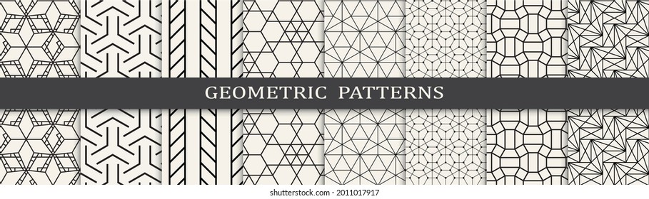 Set of arabic seamless patterns. Asian geometric traditional design islamic pattern. Seamless arabic ramadan pattern.