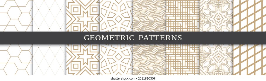 Set of arabic seamless patterns. Asian geometric traditional design islamic pattern. Seamless arabic ramadan pattern.