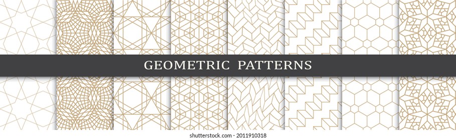 Set of arabic seamless patterns. Asian geometric traditional design islamic pattern. Seamless arabic ramadan pattern.