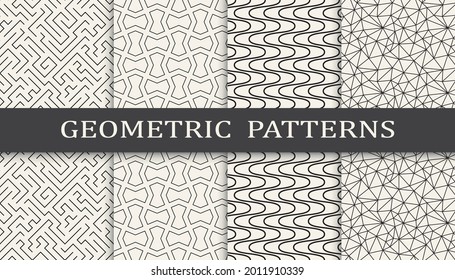 Set of arabic seamless patterns. Asian geometric traditional design islamic pattern. Seamless arabic ramadan pattern.
