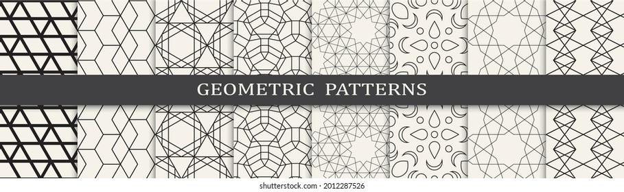 Set of arabic seamless patterns. Asian geometric traditional design islamic pattern. Seamless arabic ramadan pattern.