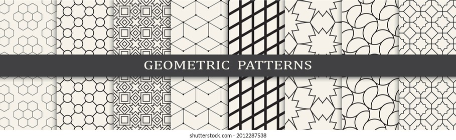 Set of arabic seamless patterns. Asian geometric traditional design islamic pattern. Seamless arabic ramadan pattern.