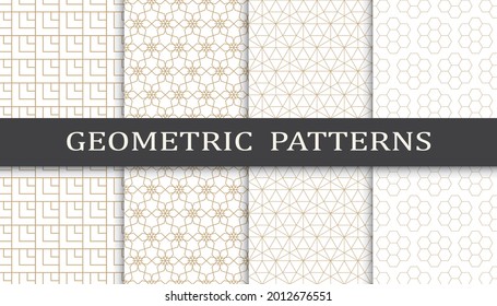 Set of arabic seamless patterns. Asian geometric traditional design islamic pattern. Seamless arabic ramadan pattern.
